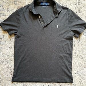 Polo by Ralph Lauren Men's Grey Polo Shortsleeve Shirt Custom Slim Fit Sz Small
